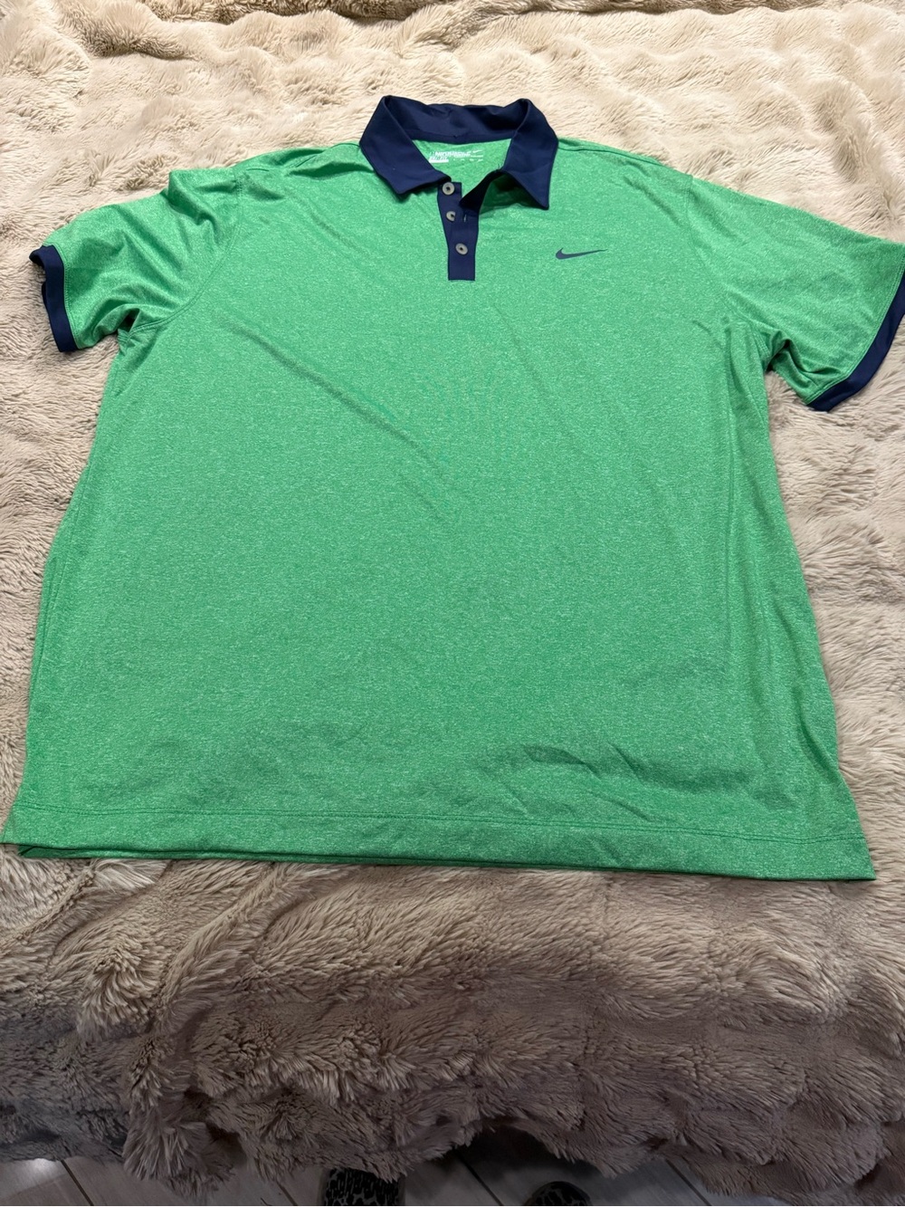 Nike Golf Green Polo with Navy Collar and Trim